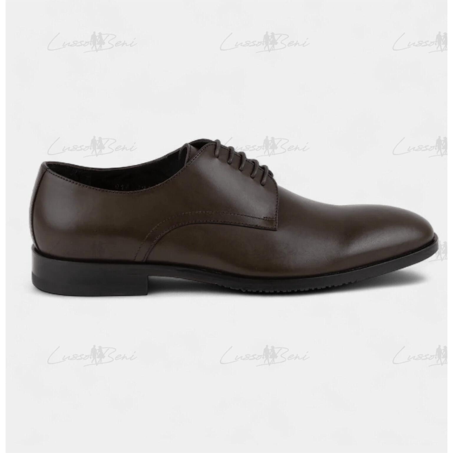 New Lusso Beni Men's Epicurus Derby Shoes In Brown
